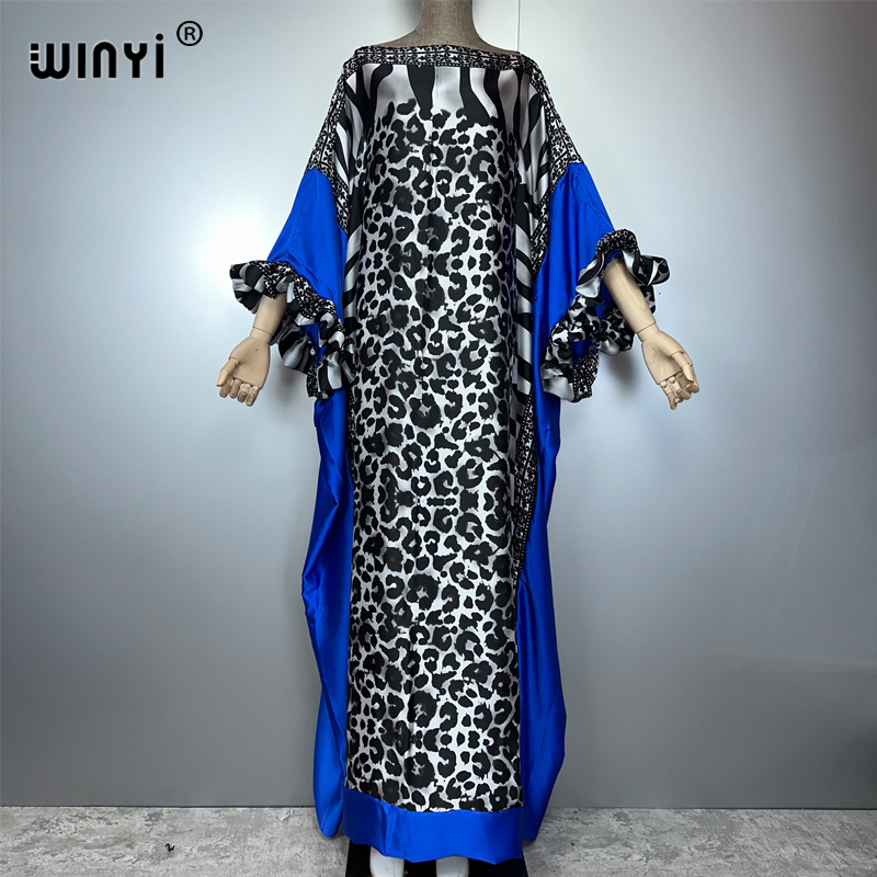 Summer Evenings Clothing - WINYI yaz Leopar baskı gece elbisesi
