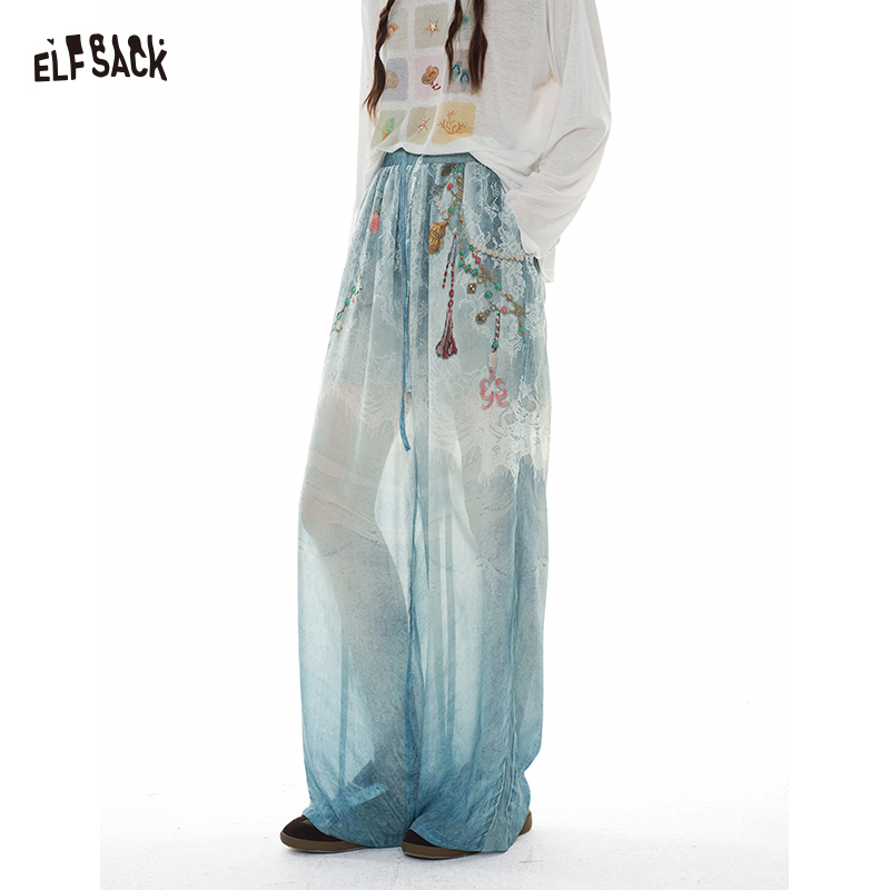 Palazzo Pant Wide - ELFSACK Kadın Çok Renkli Vintage Çiçek