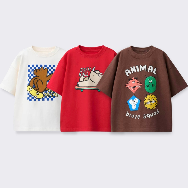 Summer Clothing Baby Girl - Baskılı karikatür tişört çocuk giyim için