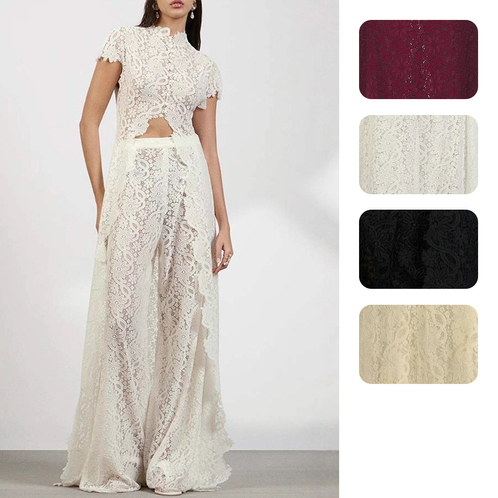 Palazzo Pant Wide - Kadınlar İçin Dantelli 2 Parçalı Pantolon