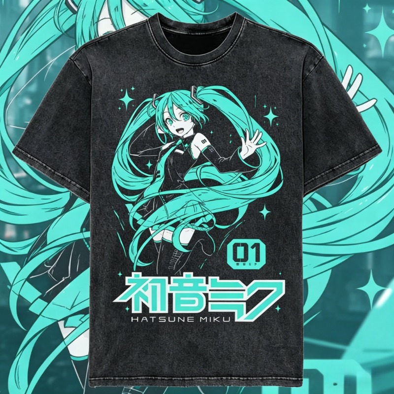 Vintage Summer Clothing Men - 2026 yaz japon animesi Hatsune Miku