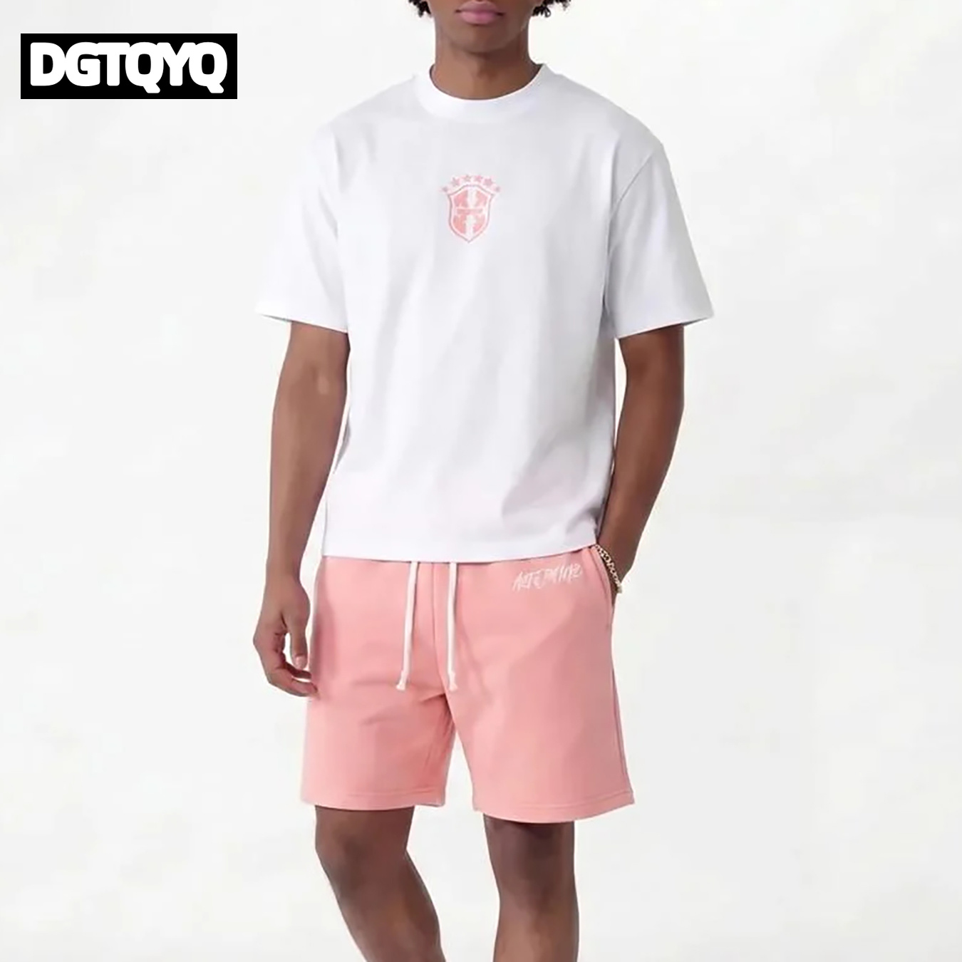 Summer Clothing Cheap - Erkek Yazlık Yeni Pembe İşlemeli Günlük