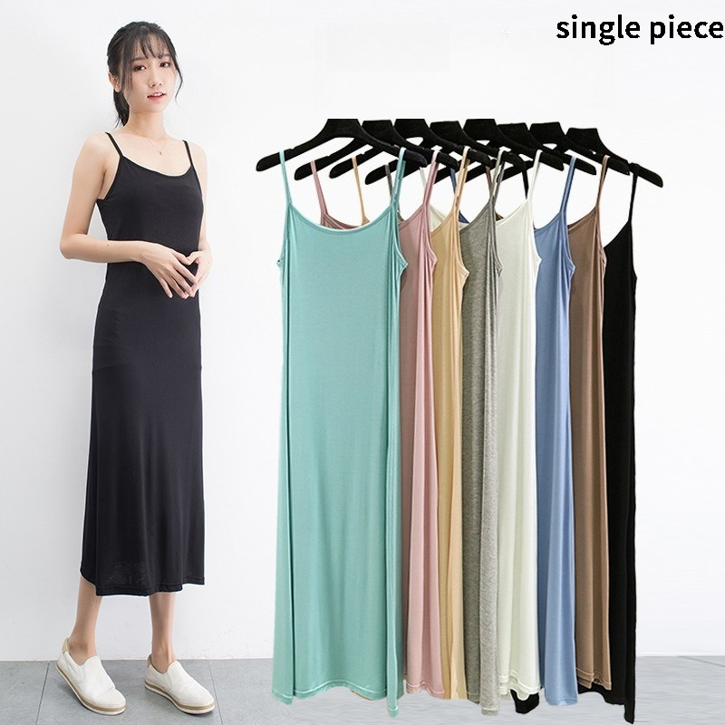 Summer Clothing For Petite Women - Kadınlar için Modal Kaşkorse Yelek Elbise