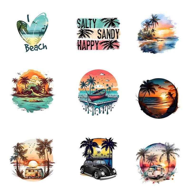Summer Clothing Pictures - 25CM yaz plaj ve gün batımı