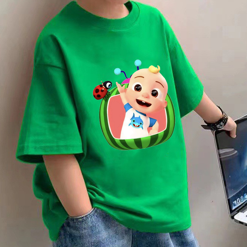 Summer Clothing Cartoon - Cocomelons Bebek T-Shirt Anime Pamuk Kısa