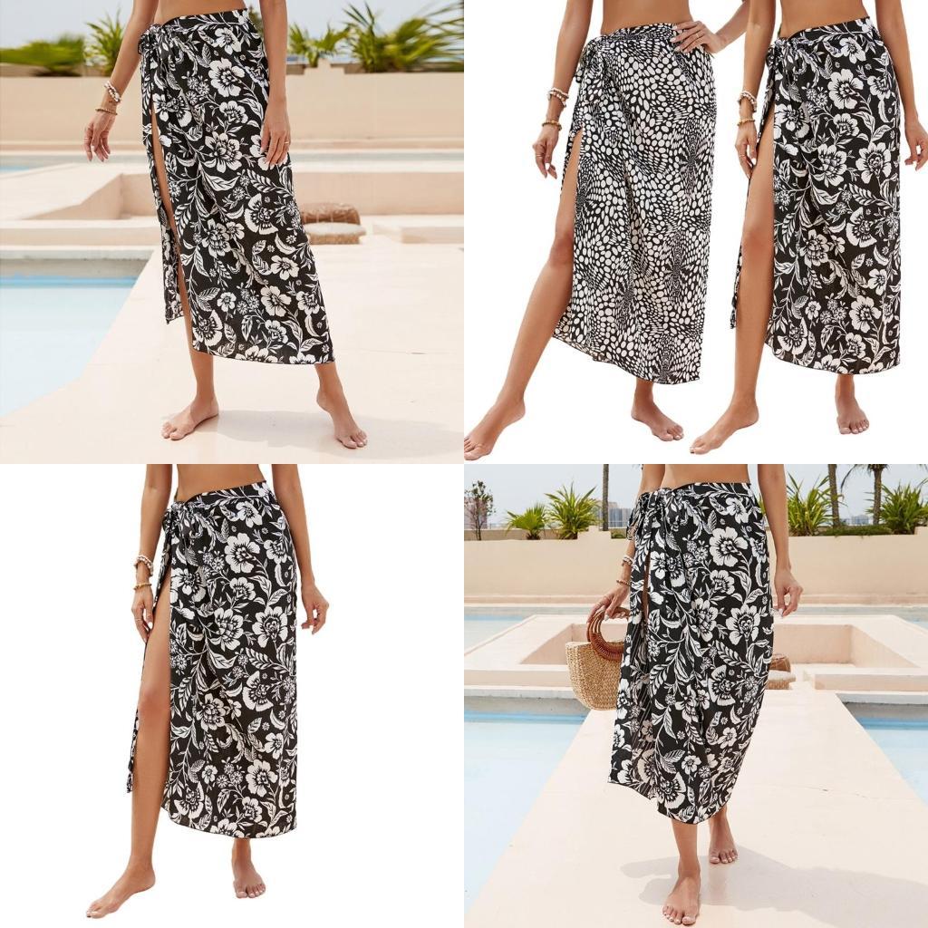 Sarong Pareo Wrap - Y1UC Sarong-Swimsuit örtbası basılı uzun plaj-bikini