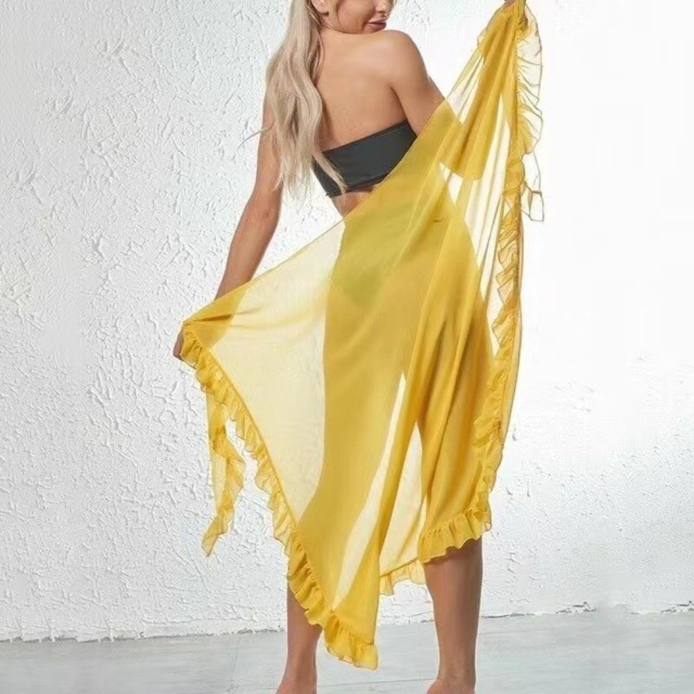 Şal Fırfırlı Tasarım Pareo Düz - Sarong Pareo Wrap incelemesi ve fiyatı