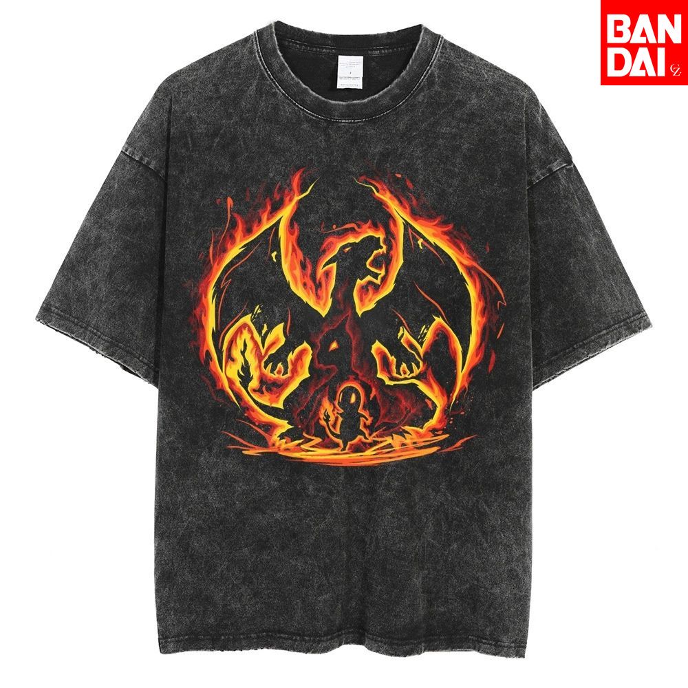 Pokemon Charizard T Shirt Erke - Vintage Summer Clothing Men incelemesi ve fiyatı