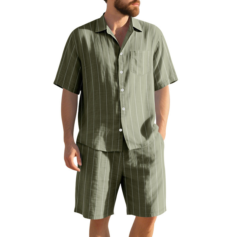 Yazlık Keten Takım Erkek Çizgi - Linen Shorts Men incelemesi ve fiyatı