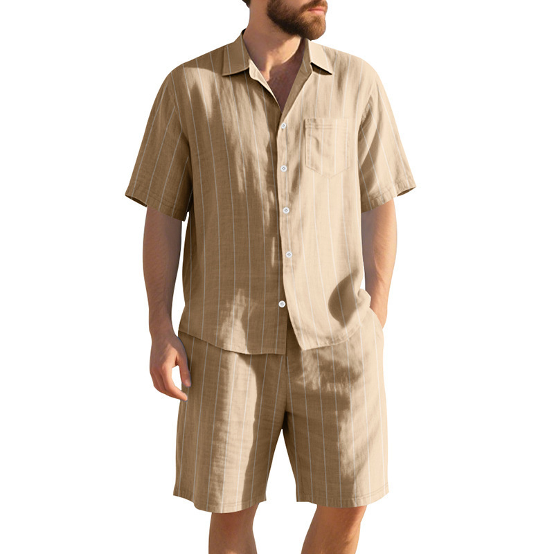 Yazlık Keten Takım Erkek Çizgi - Linen Shorts Men incelemesi ve fiyatı