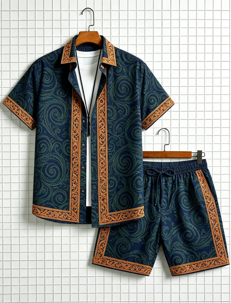 Erkek etnik desenli kısa kollu - Summer Clothing Essentials incelemesi ve fiyatı