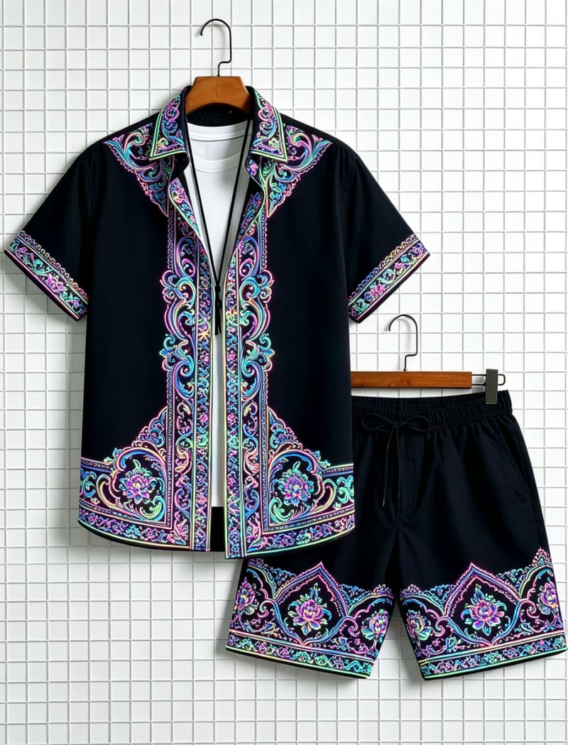 Erkek etnik desenli kısa kollu - Summer Clothing Essentials incelemesi ve fiyatı
