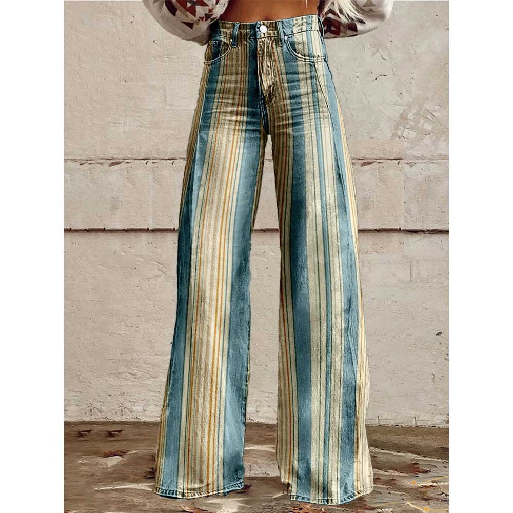 Kadınlar İçin Retro Çizgili İs - Palazzo Pant Wide incelemesi ve fiyatı