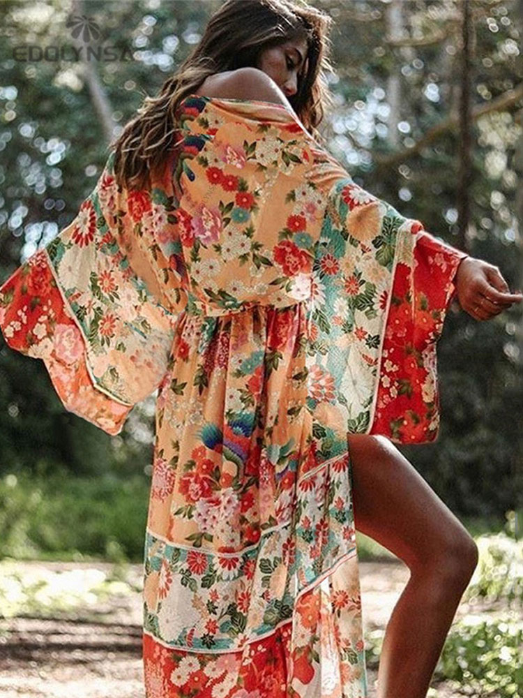 2025Bohem Çiçek Baskılı Ön Açı - Sarong Pareo Wrap incelemesi ve fiyatı