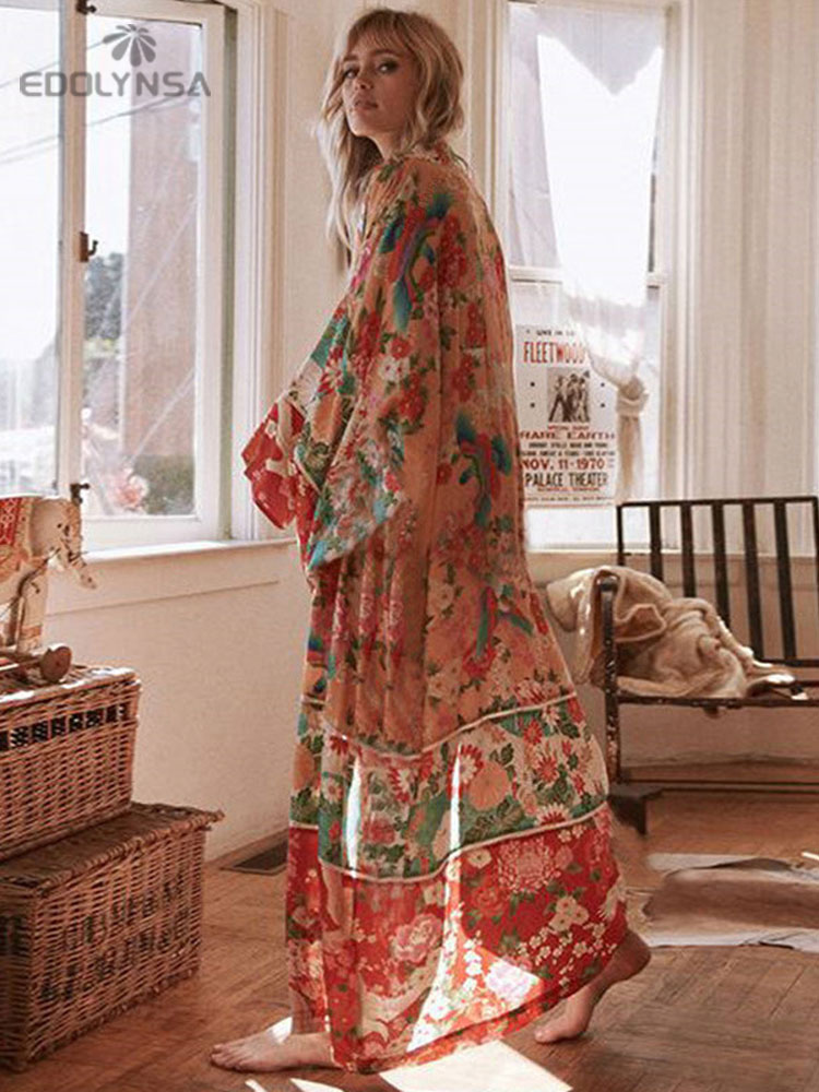 2025Bohem Çiçek Baskılı Ön Açı - Sarong Pareo Wrap incelemesi ve fiyatı