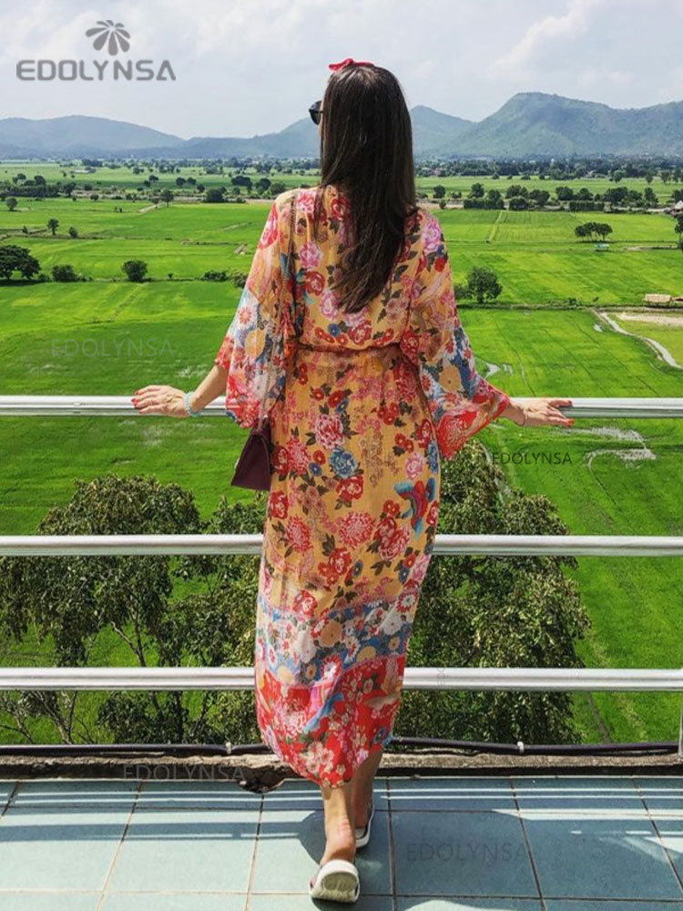 2025Bohem Çiçek Baskılı Ön Açı - Sarong Pareo Wrap incelemesi ve fiyatı
